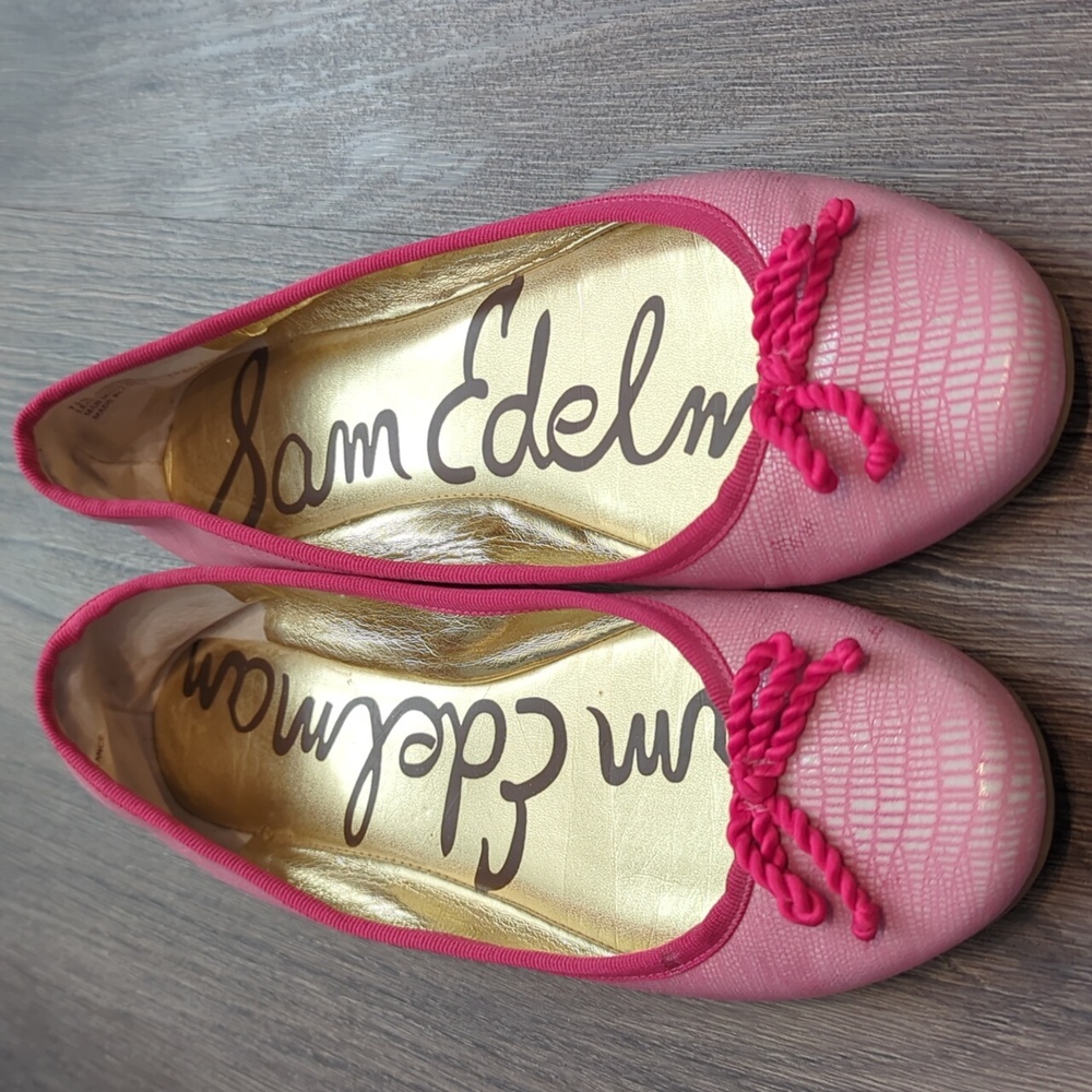 NWOT Sam Edelman Cherise - Fuchsia Ballet Flats w/ Bow- size 7.5 - Picture 2 of 8